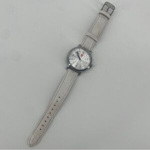 Prestige Medical | Melrose Premium Leather Watch | Silver‎ with White Band |